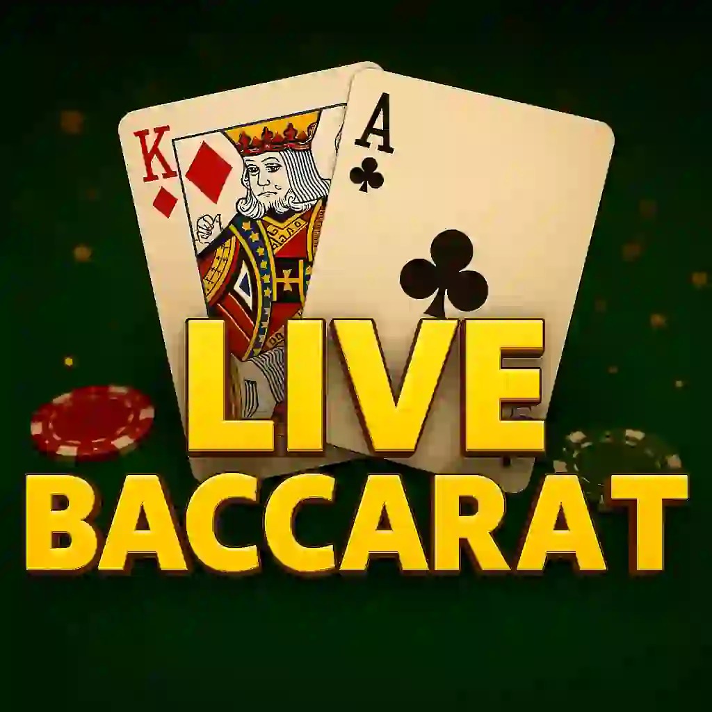 Live Baccarat slot icon by Evolution, available at Zumospin Casino